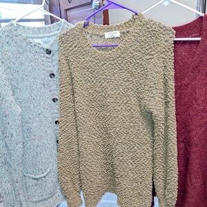 Anna Textured Knit Sweater in Olive with 2 more soft and warm sweaters!